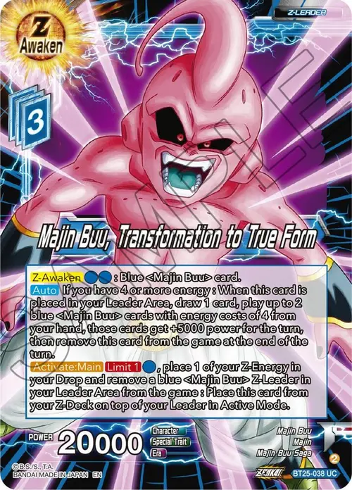Majin Buu, Transformation to True Form card art