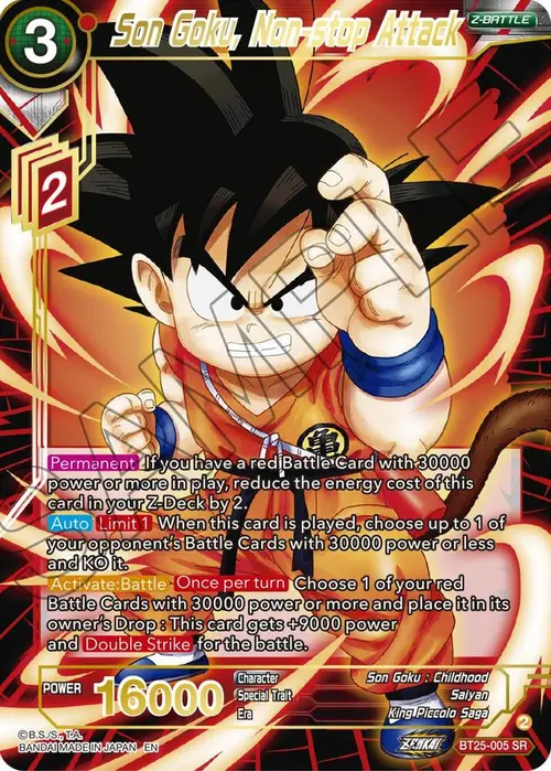 Son Goku, Non-stop Attack card art