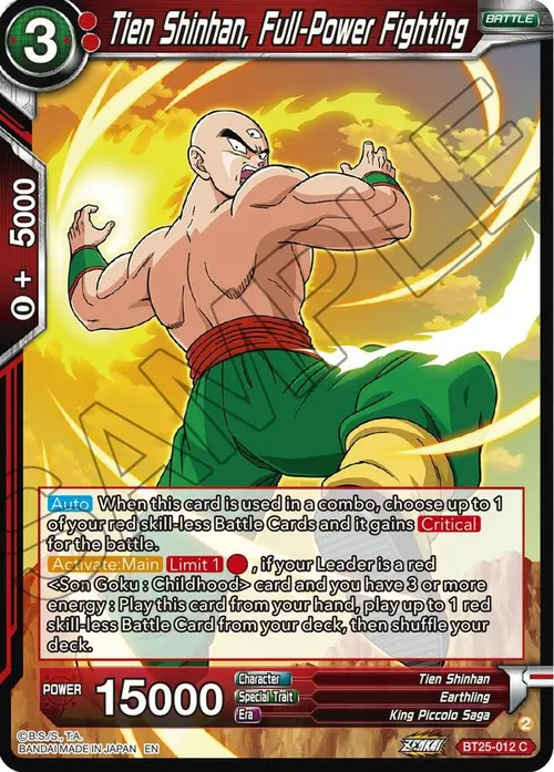 Tien Shinhan, Full-Power Fighting card art
