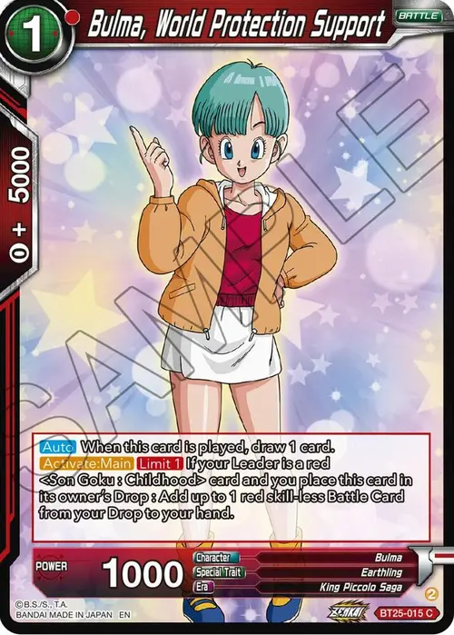 Bulma, World Protection Support card art