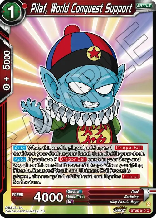 Pilaf, World Conquest Support card art