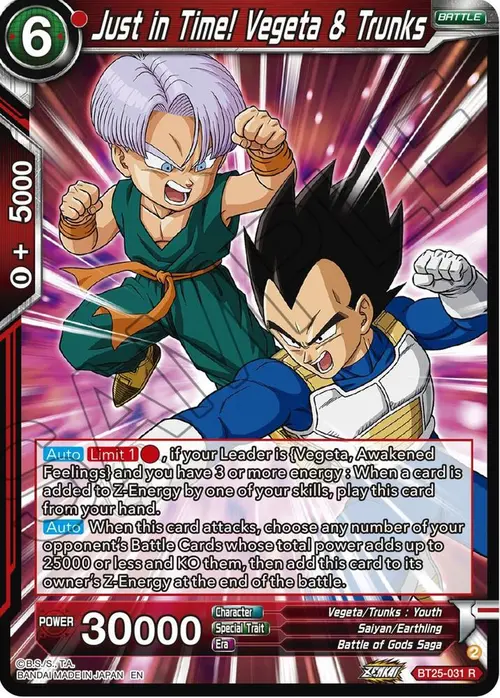 Just in Time! Vegeta & Trunks card art
