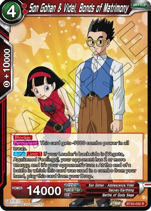 Son Gohan & Videl, Bonds of Matrimony card art