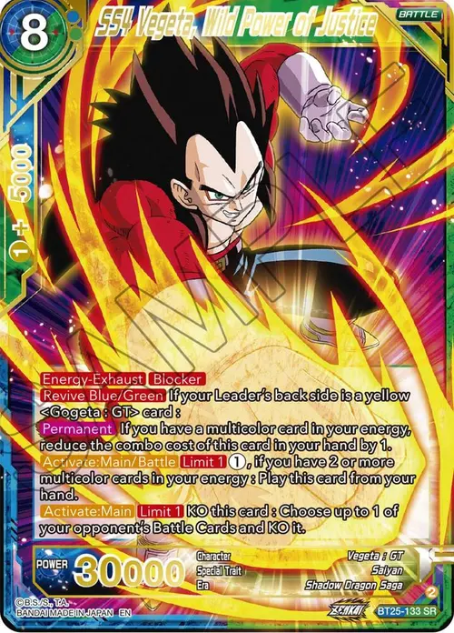 SS4 Vegeta, Wild Power of Justice card art