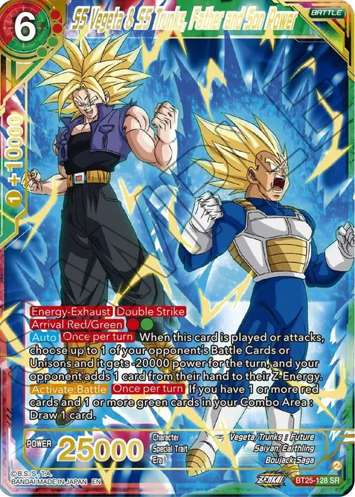 SS Vegeta & SS Trunks, Father and Son Power card art