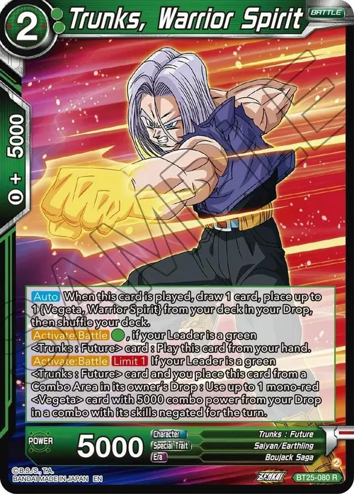 Trunks, Warrior Spirit card art