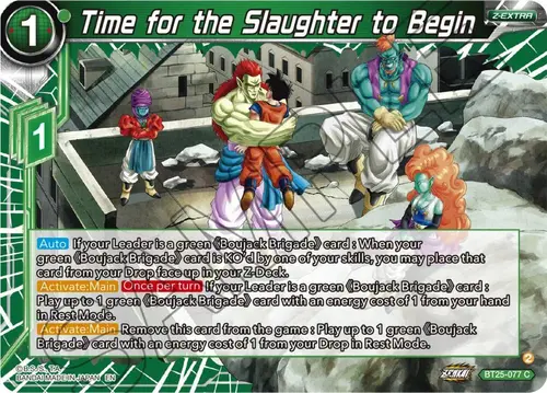 Time for the Slaughter to Begin card art