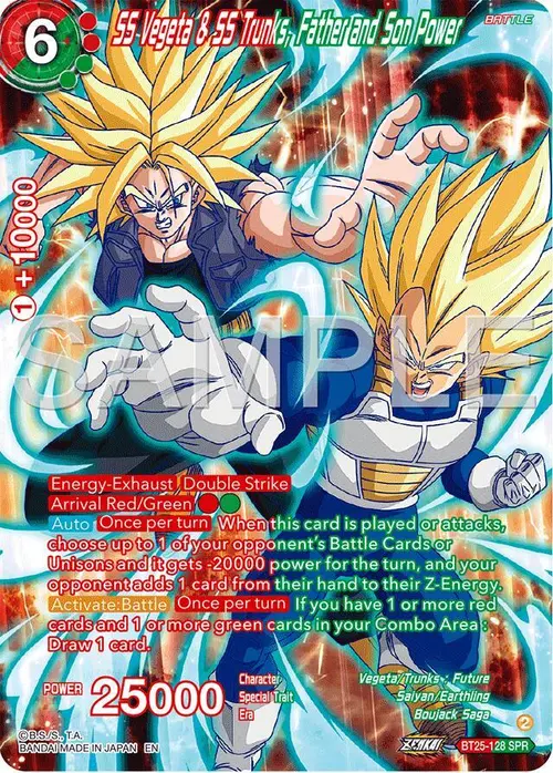SS Vegeta & SS Trunks, Father and Son Power (SPR) card art
