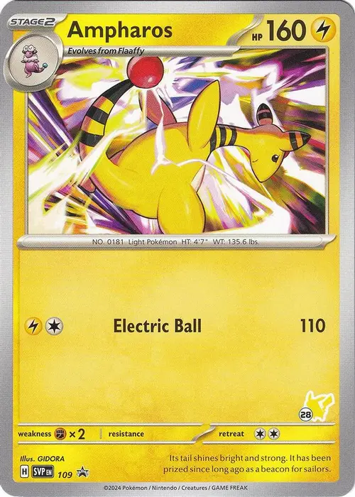 Ampharos - Pikachu 28 card art