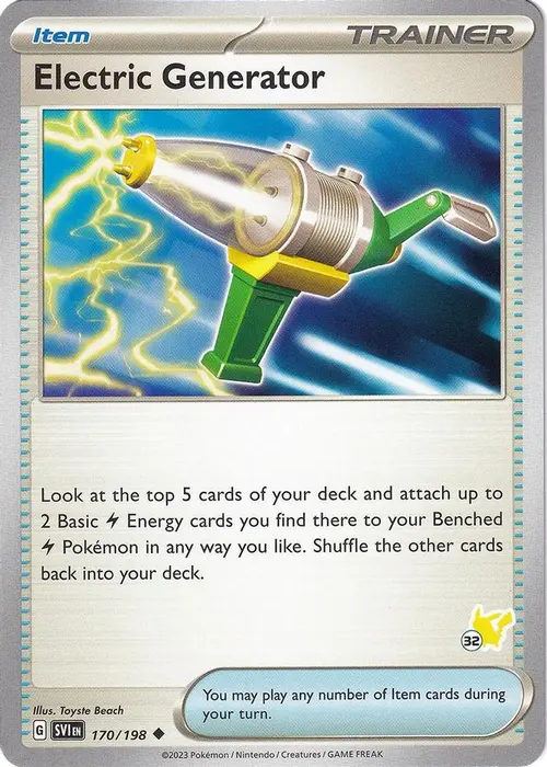 Electric Generator - Pikachu 32 card art