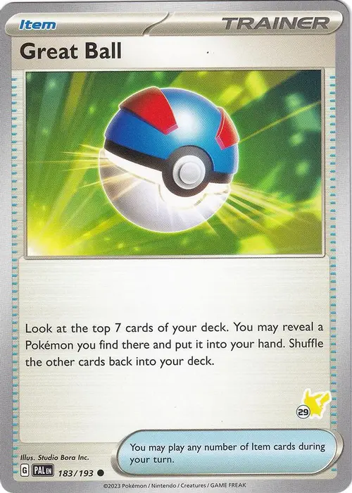 Great Ball - Pikachu 29 card art