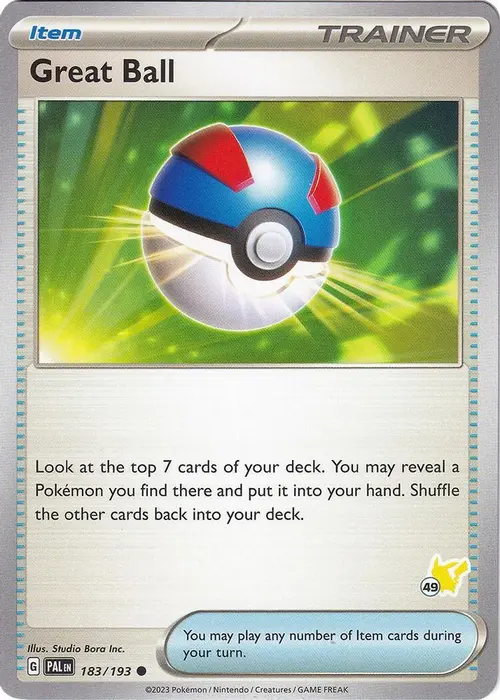 Great Ball - Pikachu 49 card art