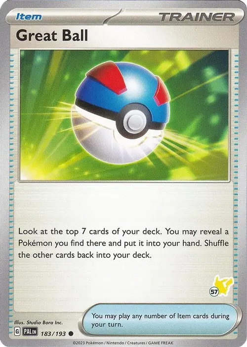 Great Ball - Pikachu 57 card art
