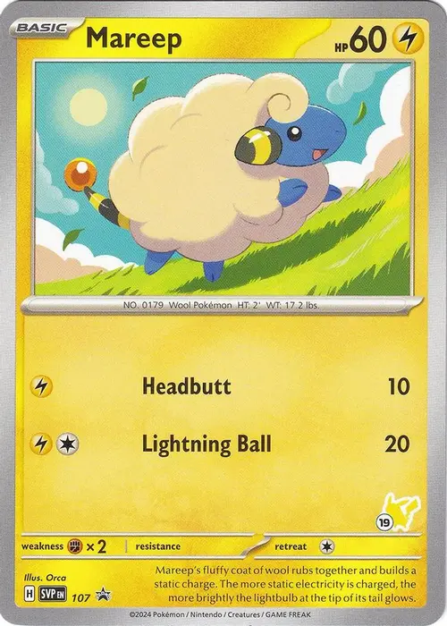 Mareep - Pikachu 19 card art