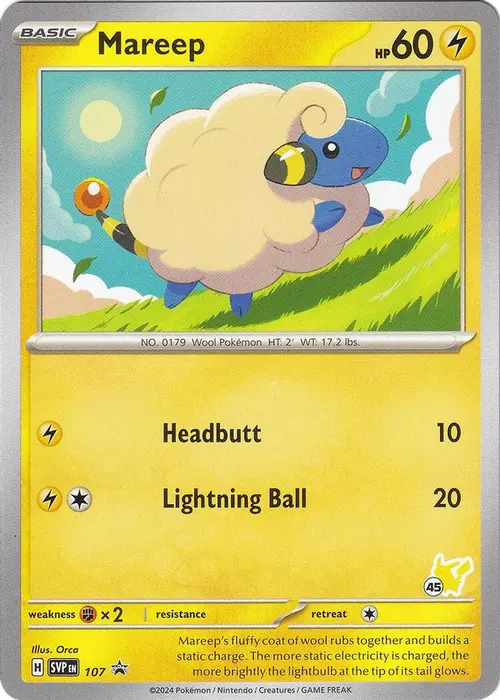 Mareep - Pikachu 45 card art