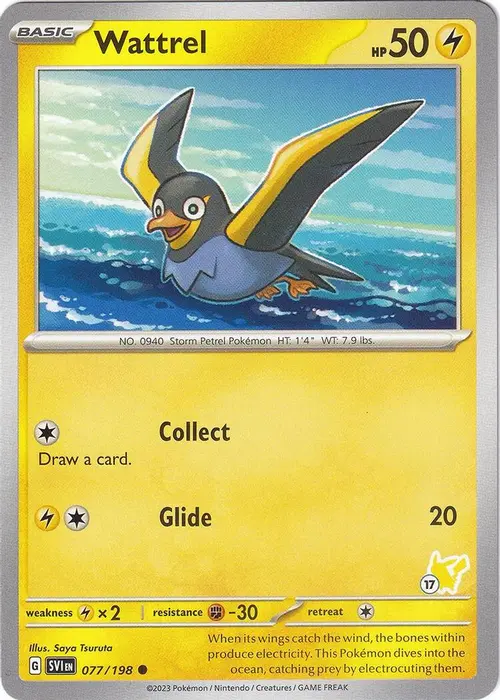 Wattrel - Pikachu 17 card art