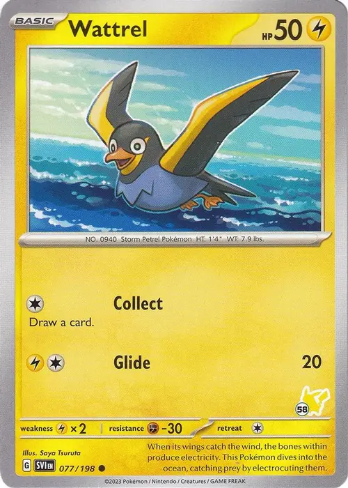 Wattrel - Pikachu 58 card art