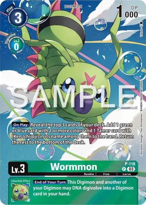 Wormmon - P-118 (Digimon Adventure 02: The Beginning Set) card art