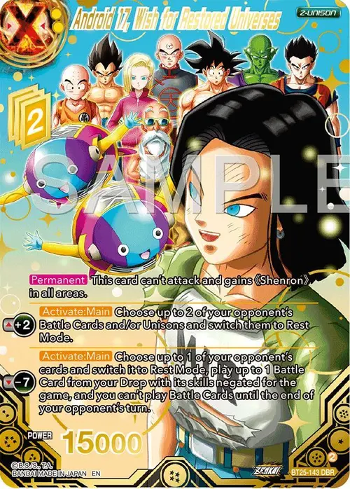 Android 17, Wish for Restored Universes (DBR) card art