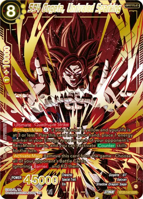 SS4 Gogeta, Unrivaled Sparking (GDR) card art