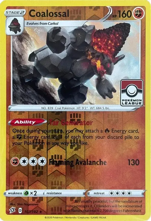 Coalossal - 107/192 (League Promo) card art