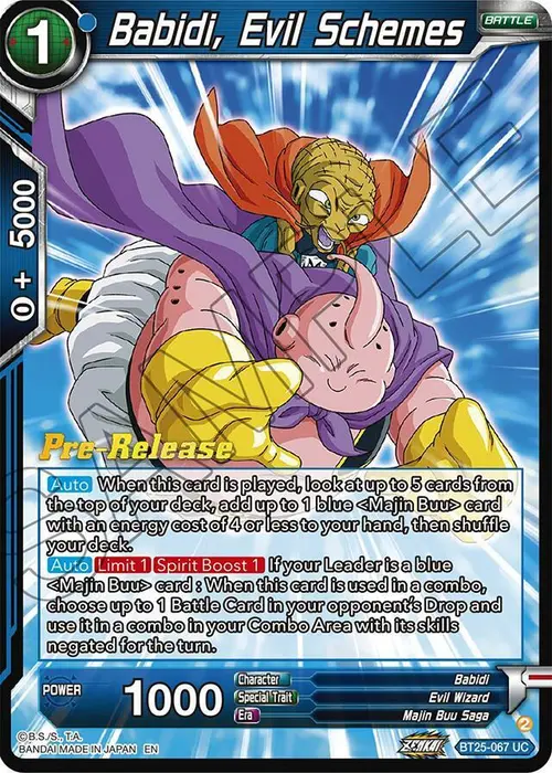 Babidi, Evil Schemes card art