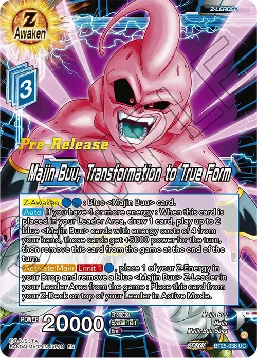 Majin Buu, Transformation to True Form card art