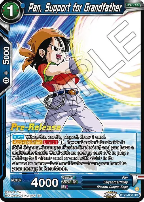 Pan, Support for Grandfather card art
