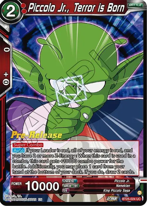Piccolo Jr., Terror is Born card art