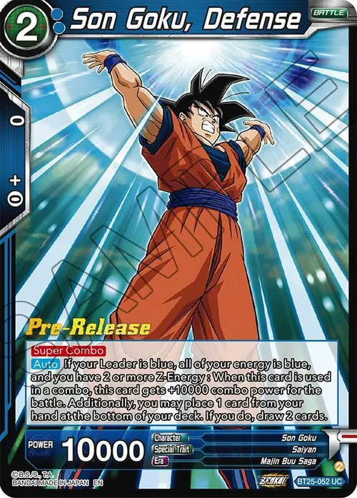 Son Goku, Defense card art