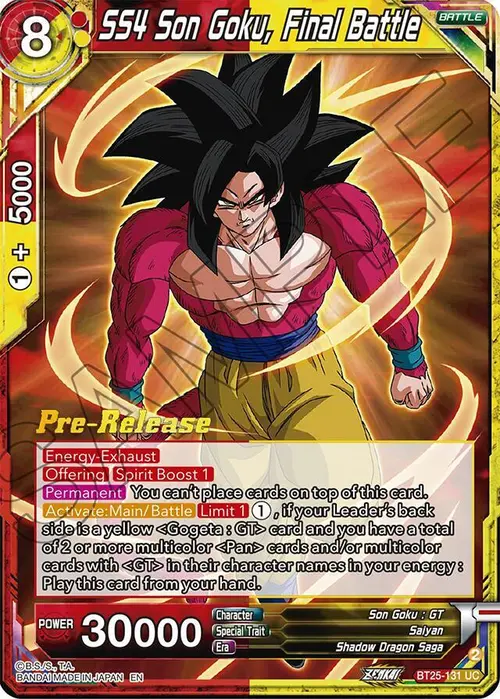 SS4 Son Goku, Final Battle card art