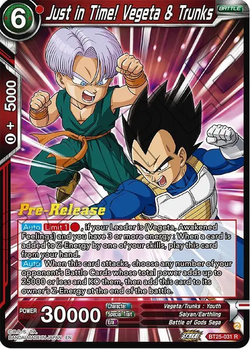 Just in Time! Vegeta & Trunks card art