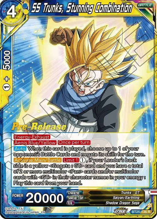 SS Trunks, Stunning Combination card art