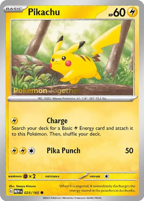Pikachu - 025/165 (Pokemon Together) card art