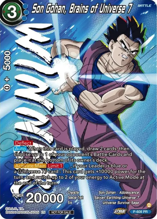 Son Gohan, Brains of Universe 7 (Zenkai Series Tournament Pack Vol.8) (Winner) card art