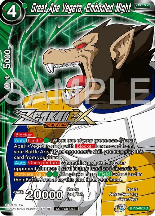 Great Ape Vegeta, Embodied Might (Event Pack 15) card art