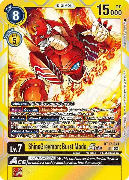 ShineGreymon: Burst Mode ACE card art
