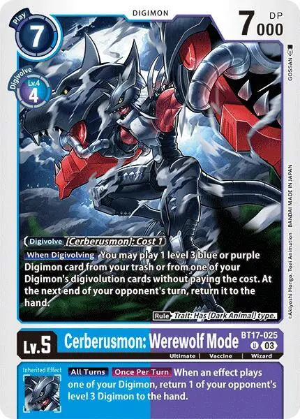 Cerberusmon: Werewolf Mode card art