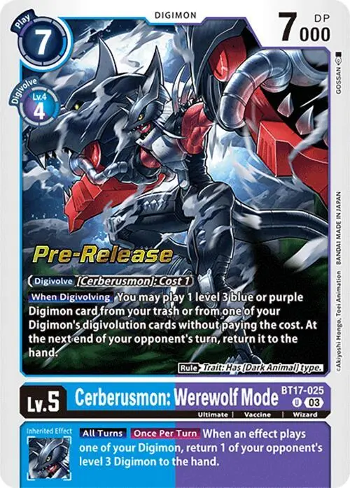 Cerberusmon: Werewolf Mode card art
