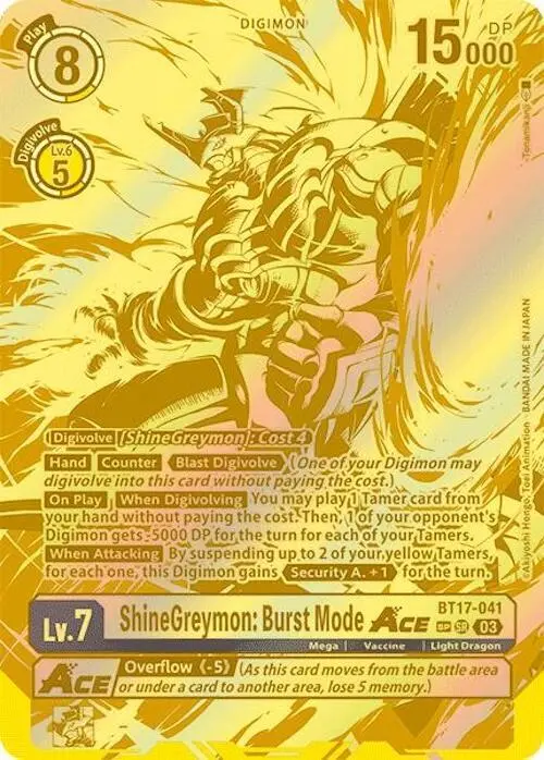 ShineGreymon: Burst Mode ACE (Textured) card art
