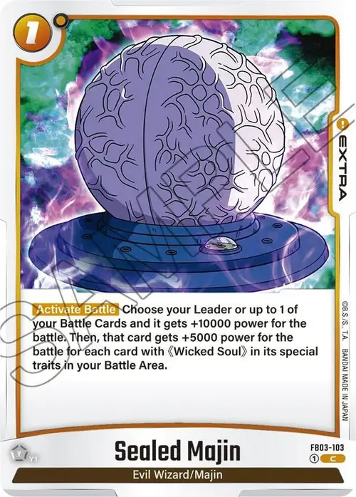 Sealed Majin card art