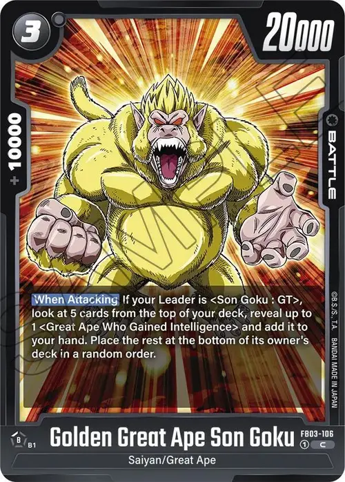 Golden Great Ape Son Goku card art
