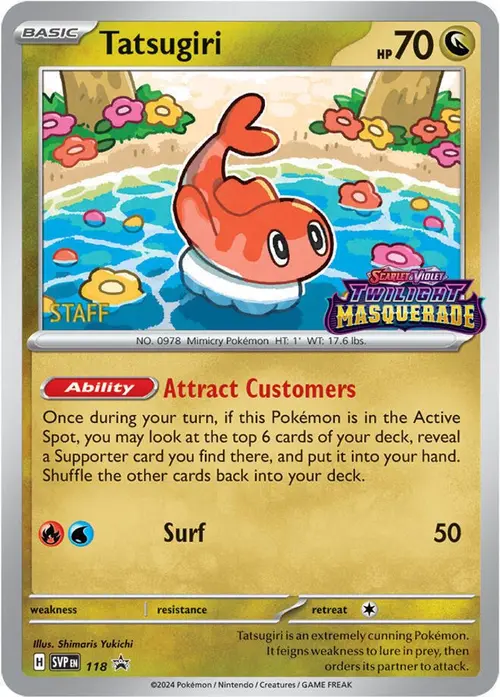 Tatsugiri - 118 (Prerelease) [Staff] card art