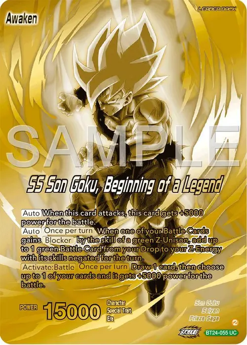 Son Goku // SS Son Goku, Beginning of a Legend card art
