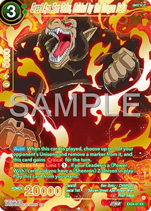 Great Ape Son Goku, Guided by the Dragon Balls card art