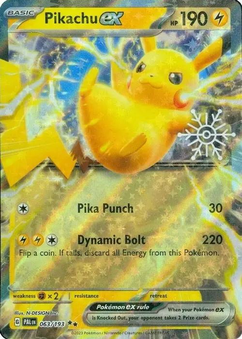 Pikachu ex (Holiday Calendar) card art