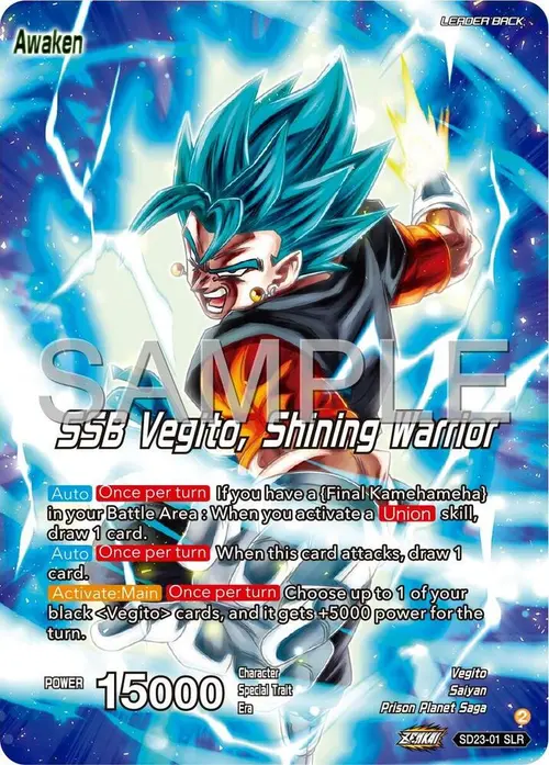 Son Goku & Vegeta // SSB Vegito, Shining Warrior card art
