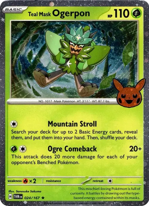 Teal Mask Ogerpon (Cosmos Holo) card art
