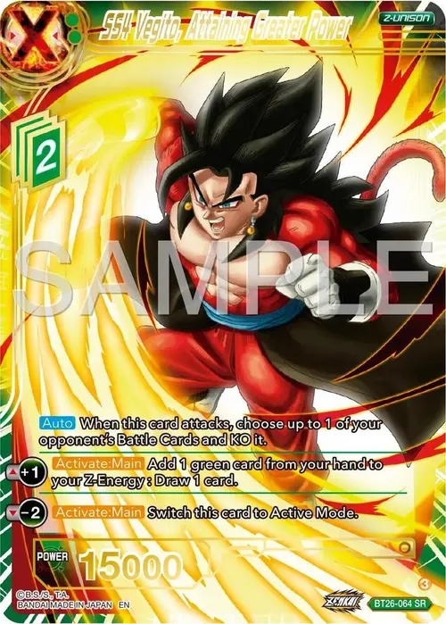 SS4 Vegito, Attaining Greater Power card art