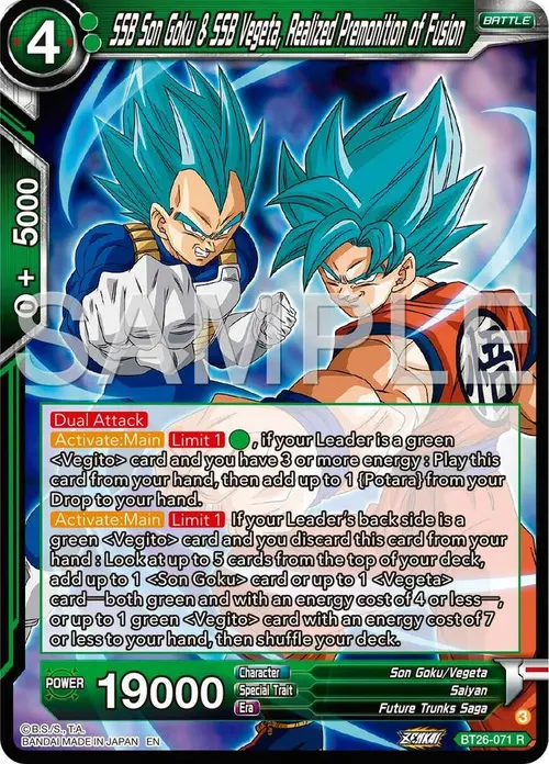 SSB Son Goku & SSB Vegeta, Realized Premonition of Fusion card art